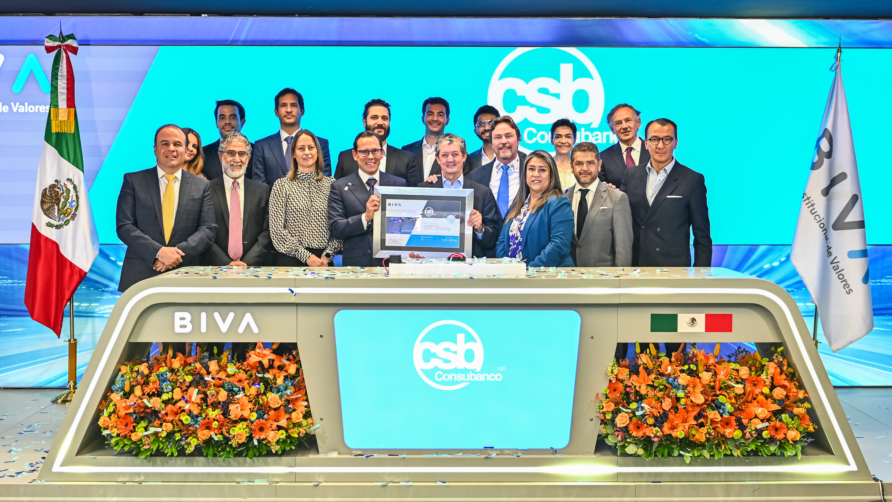 Consubanco celebra Grito en BIVA por emisión de certificados bursátiles