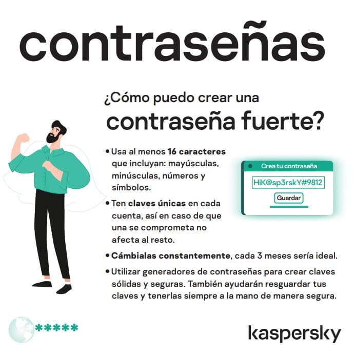 Kaspersky te comparte cuatro consejos para reforzar las contraseñas